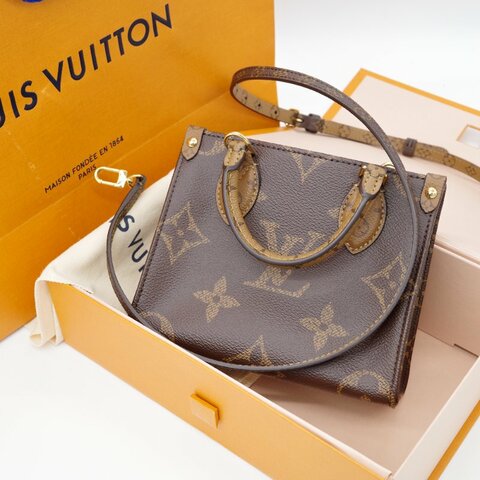 超級新呀₍•ʚ•₎•ʚ•₎【CP 精選🌟小編推薦】Louis Vuitton 路易威登 On the Go BB 經典花紋 雙色 手提包 斜挎包 單肩包