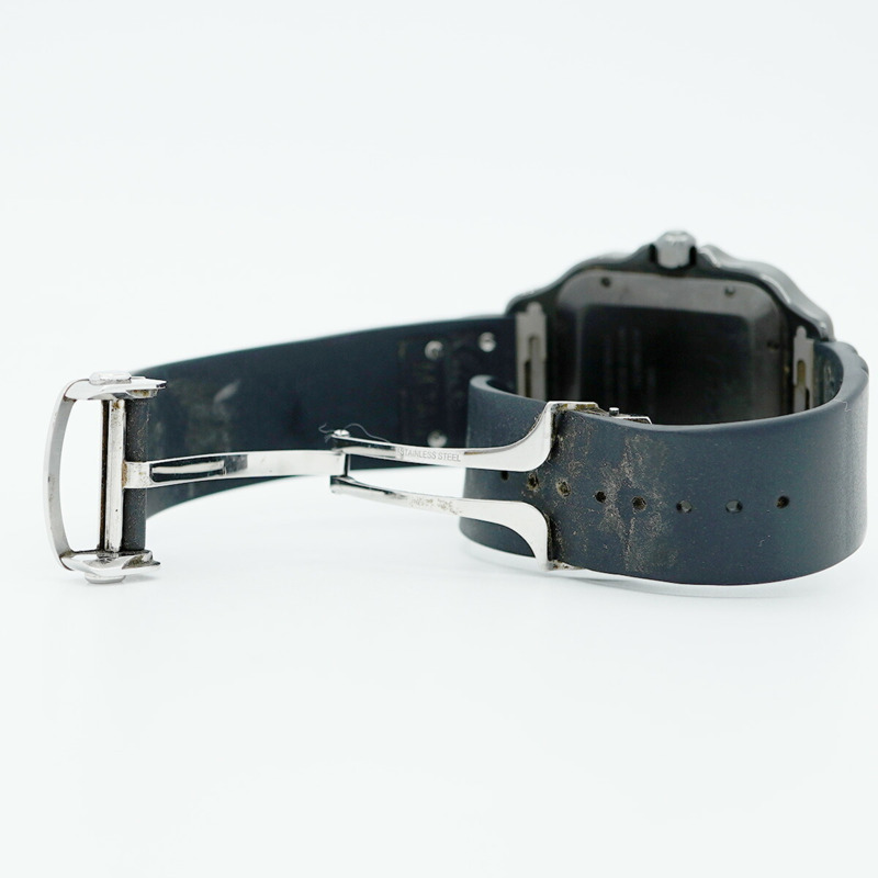 卡地亞 Santos LM WSSA0039 黑色錶盤男錶-4