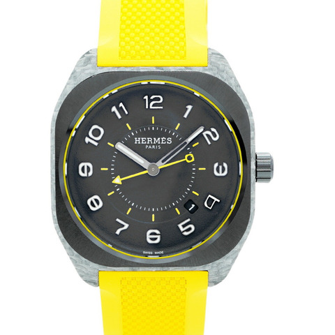 愛馬仕 H08 玻璃纖維 SP1.746 男士黑色錶盤腕錶