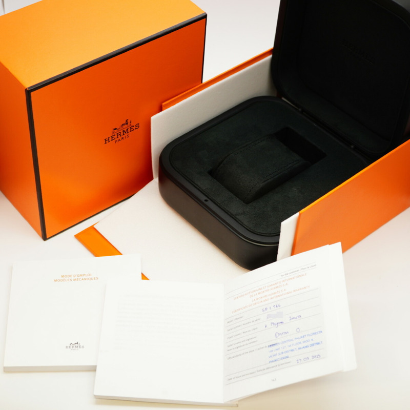 愛馬仕 H08 玻璃纖維 SP1.746 男士黑色錶盤腕錶-1