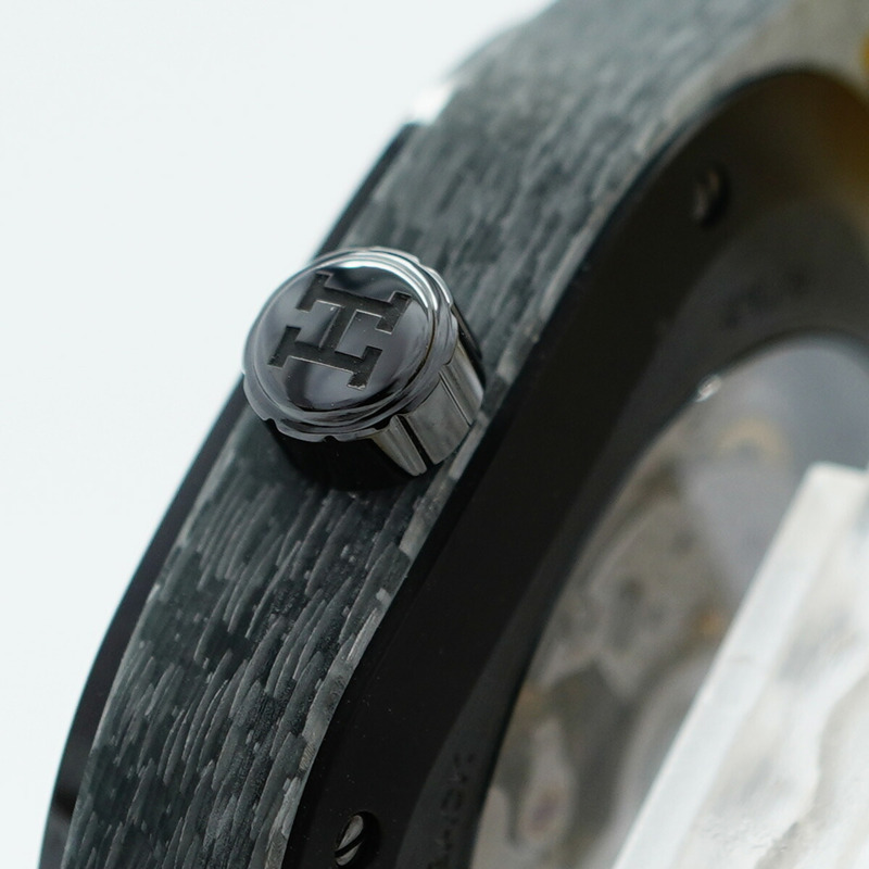 愛馬仕 H08 玻璃纖維 SP1.746 男士黑色錶盤腕錶-9