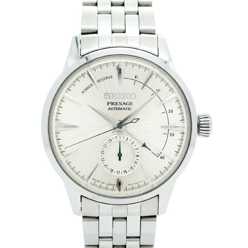 精工 Presage 4R57-00E0 SARY079 銀色錶盤男士腕錶-0