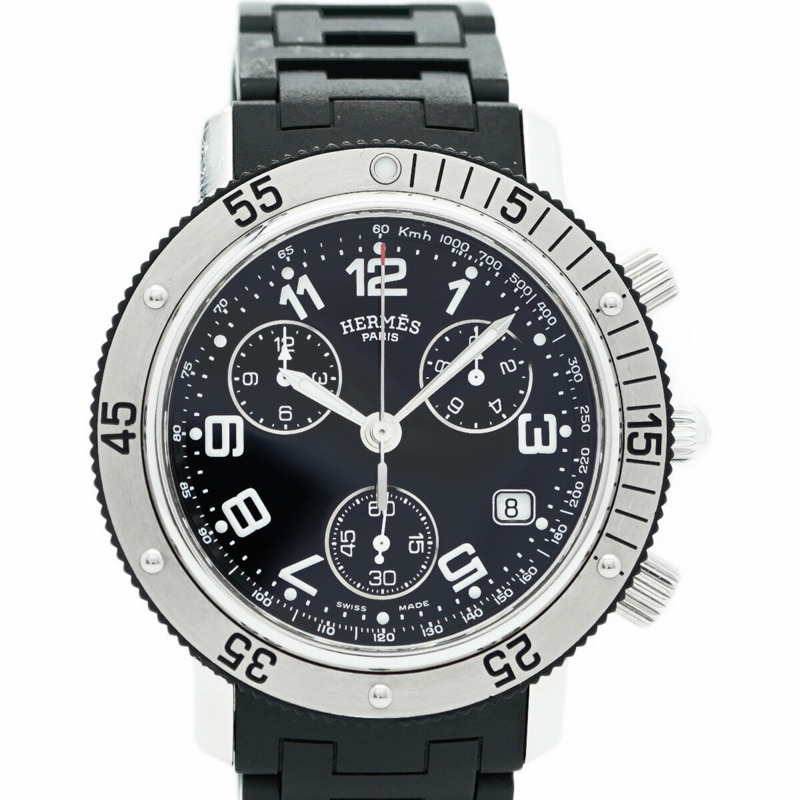 愛馬仕 Clipper Diver CL2.915 黑色錶盤男士腕錶-0