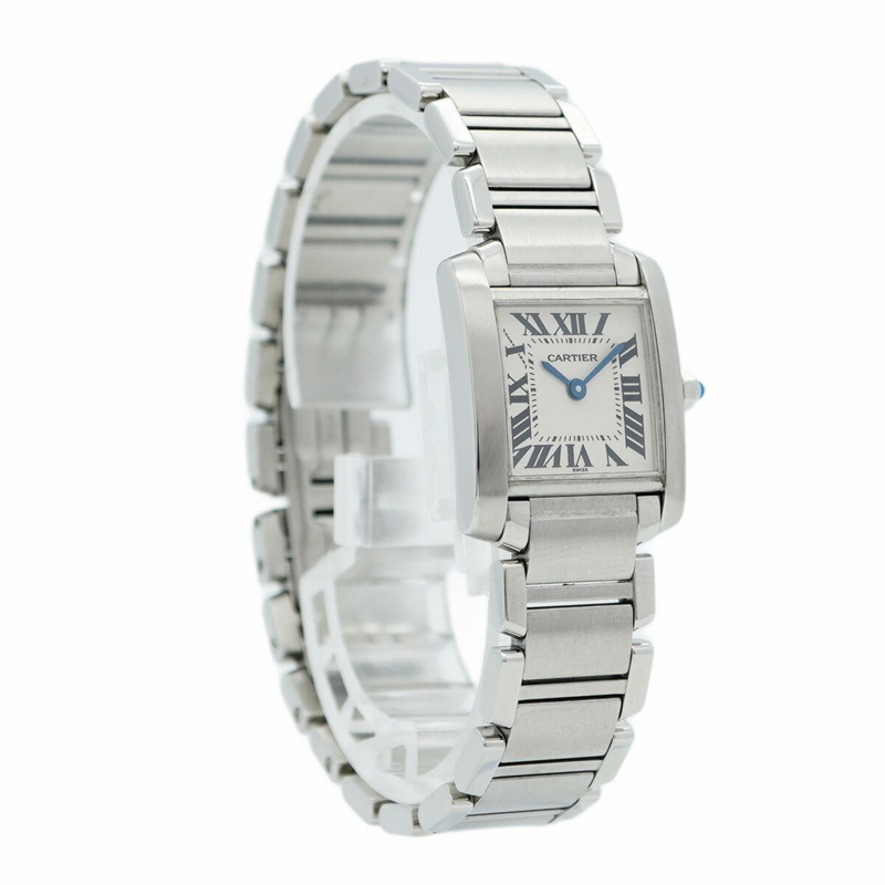 卡地亞 Tank Française W51008Q3 象牙色錶盤女士腕錶-3