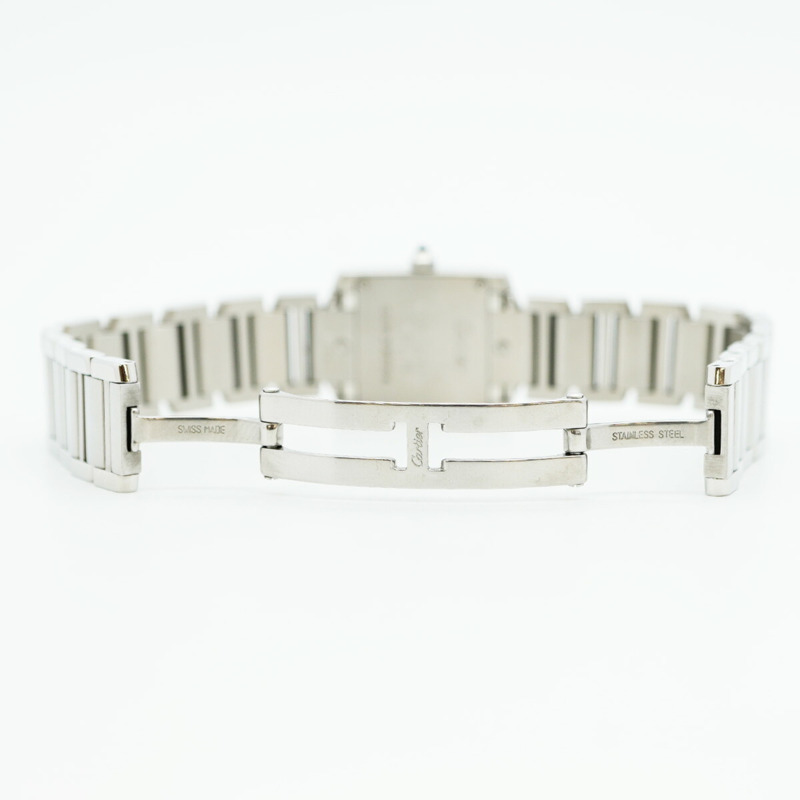 卡地亞 Tank Française W51008Q3 象牙色錶盤女士腕錶-4