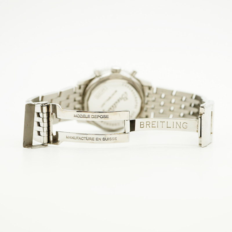 百年靈Navitimer Montbrillant A41370銀色錶盤男士腕錶-4