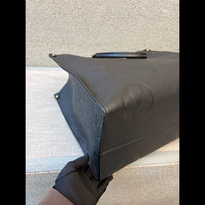LV onthego 大號 黑色牛皮 tote 手提包-8
