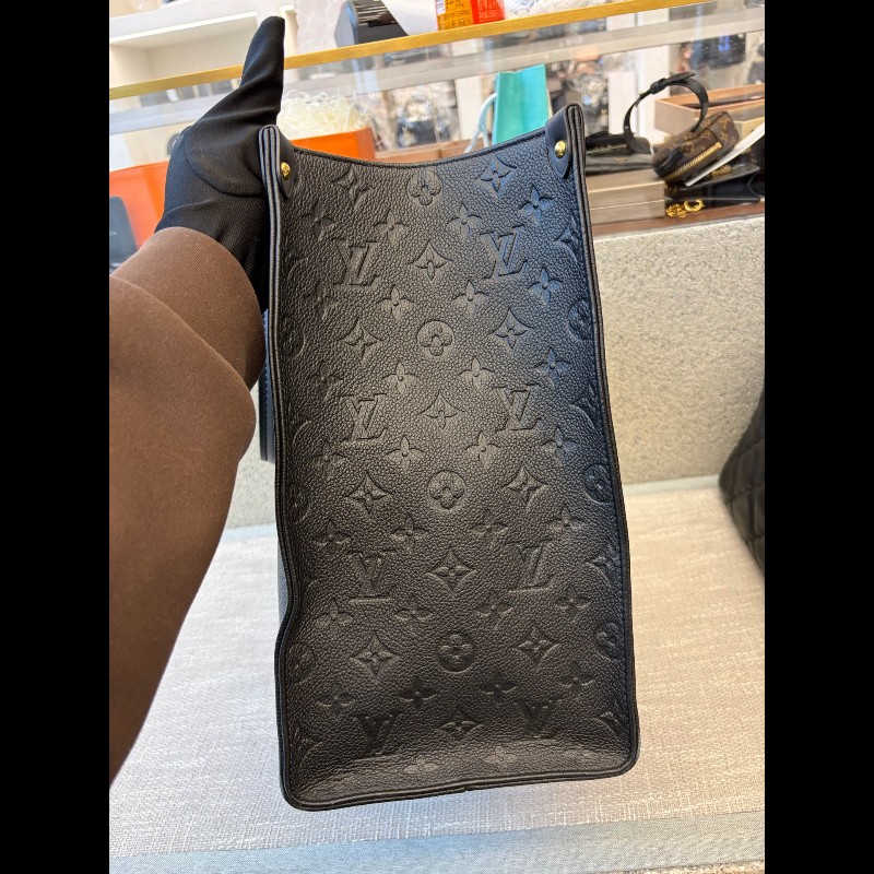 LV onthego 大號 黑色牛皮 tote 手提包-9