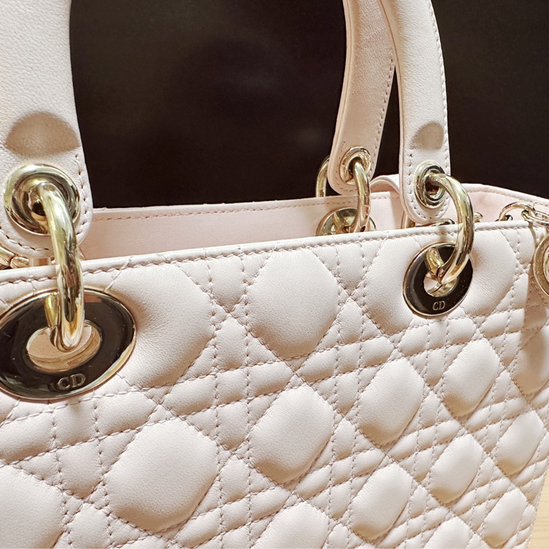 大號Lady Dior 淡粉色金扣XLarge Shopper-7格（32x25x12）-3