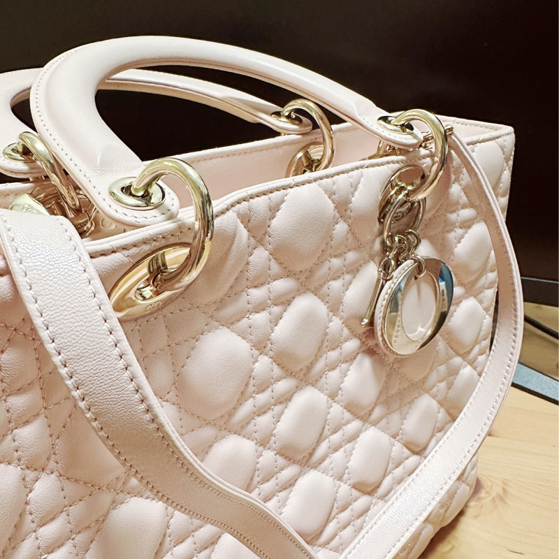 大號Lady Dior 淡粉色金扣XLarge Shopper-7格（32x25x12）-18