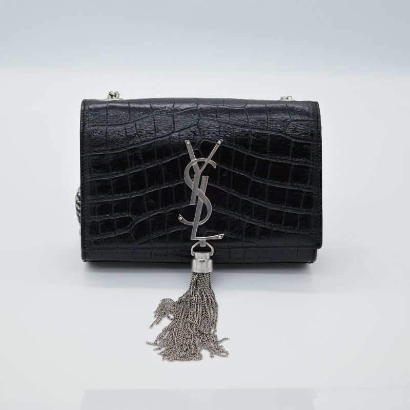 Saint Laurent 聖羅蘭 Kate 小號 鱷魚壓紋 牛皮 流蘇包 鏈條包 斜挎包-1