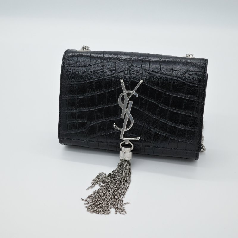 Saint Laurent 聖羅蘭 Kate 小號 鱷魚壓紋 牛皮 流蘇包 鏈條包 斜挎包-2