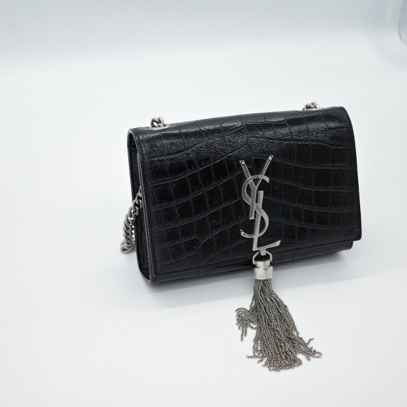Saint Laurent 聖羅蘭 Kate 小號 鱷魚壓紋 牛皮 流蘇包 鏈條包 斜挎包-3