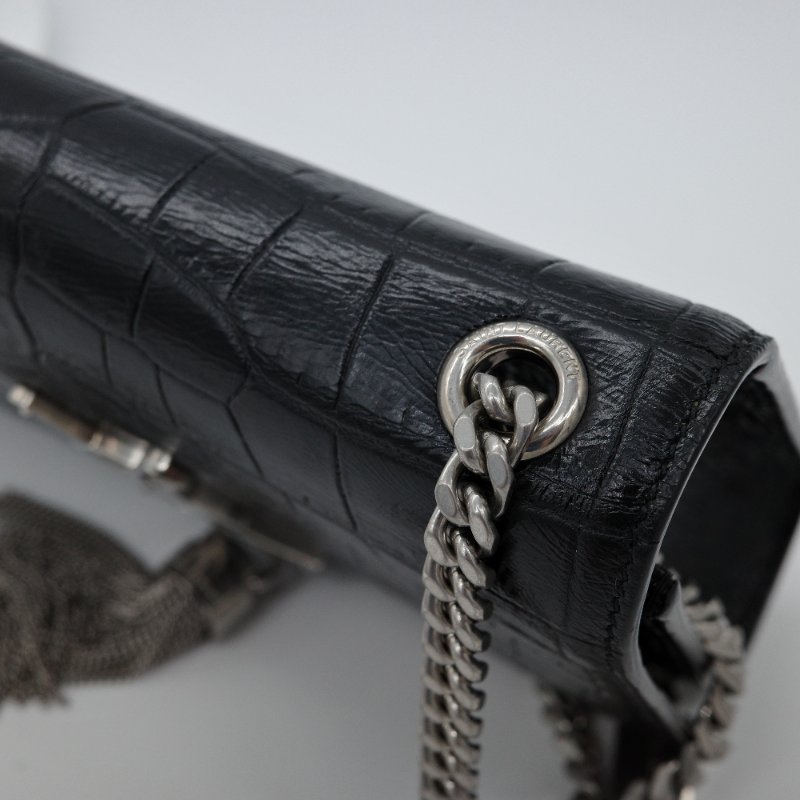 Saint Laurent 聖羅蘭 Kate 小號 鱷魚壓紋 牛皮 流蘇包 鏈條包 斜挎包-6