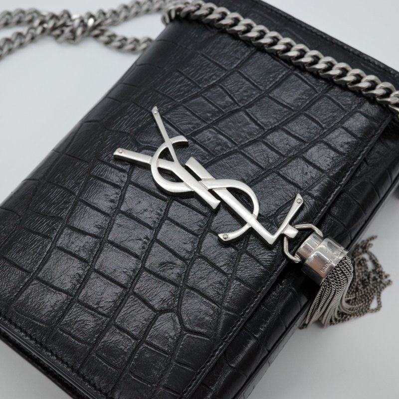 Saint Laurent 聖羅蘭 Kate 小號 鱷魚壓紋 牛皮 流蘇包 鏈條包 斜挎包-7