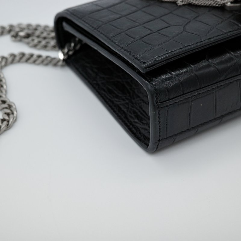 Saint Laurent 聖羅蘭 Kate 小號 鱷魚壓紋 牛皮 流蘇包 鏈條包 斜挎包-8