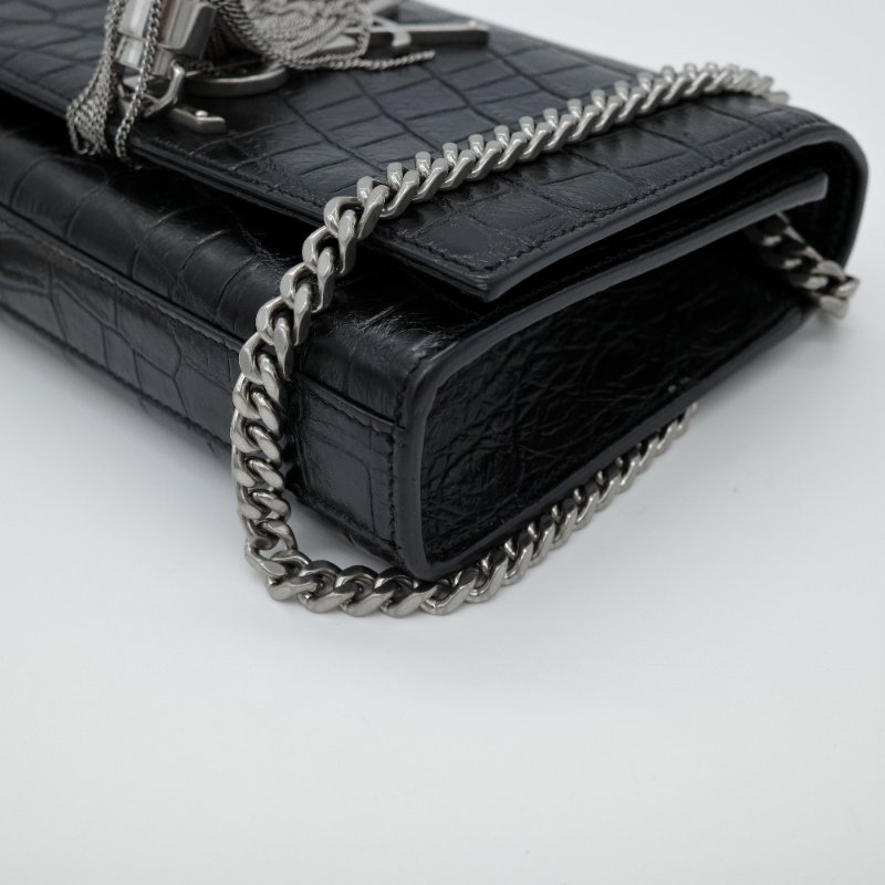 Saint Laurent 聖羅蘭 Kate 小號 鱷魚壓紋 牛皮 流蘇包 鏈條包 斜挎包-9