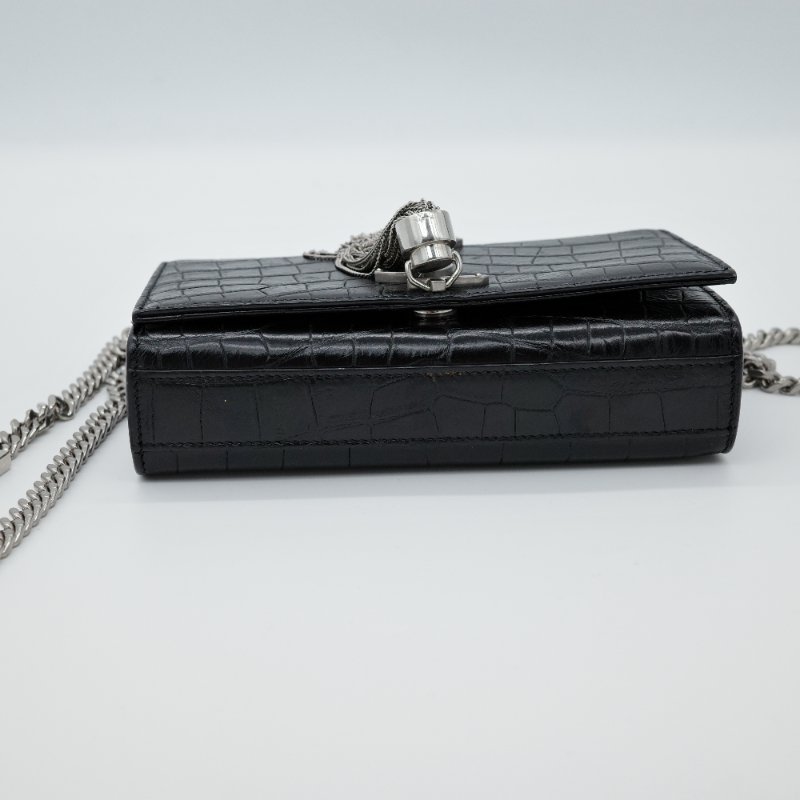 Saint Laurent 聖羅蘭 Kate 小號 鱷魚壓紋 牛皮 流蘇包 鏈條包 斜挎包-10