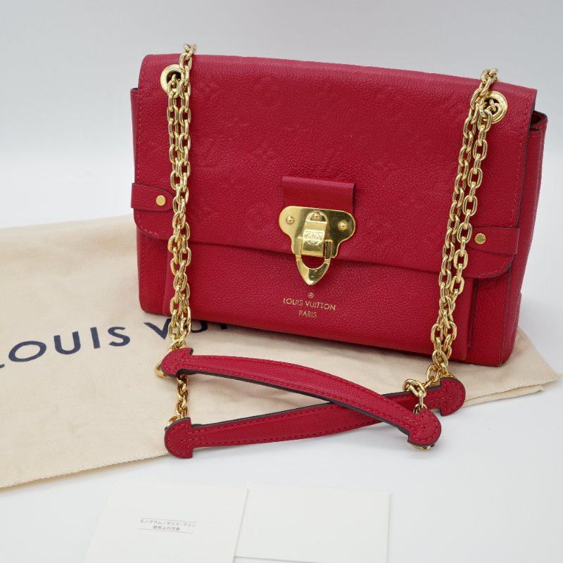 Louis Vuitton 路易威登 Vavin BB 紅色 牛皮 字母壓紋 皮革肩背包-0