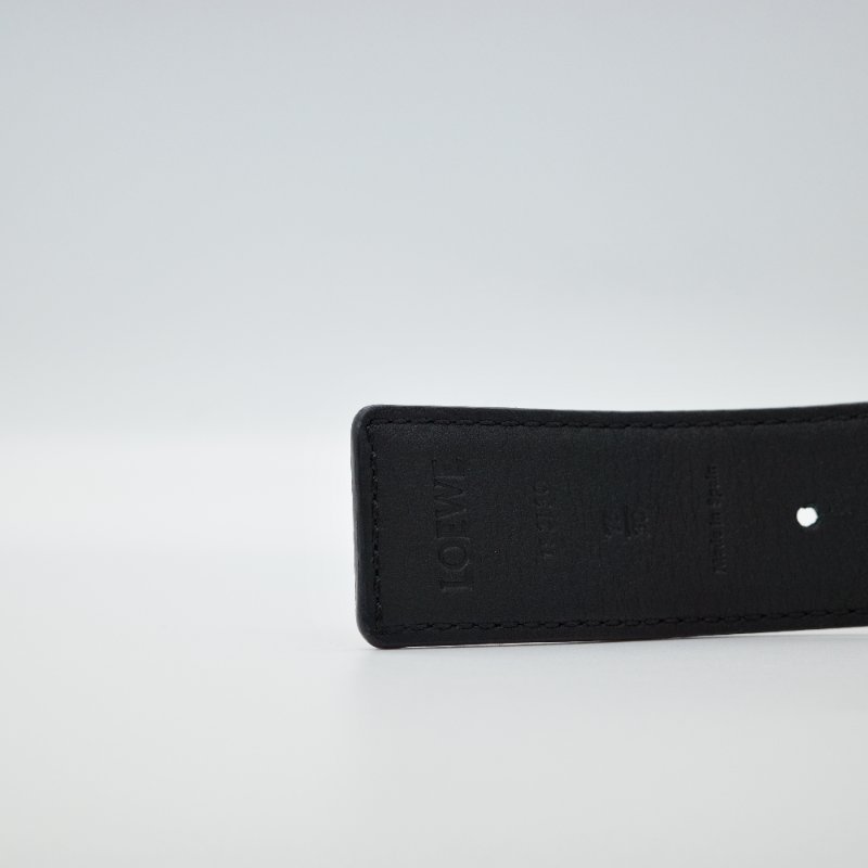 LOEWE羅意威平滑扣皮革 腰帶棕色寬約2.8cm-2