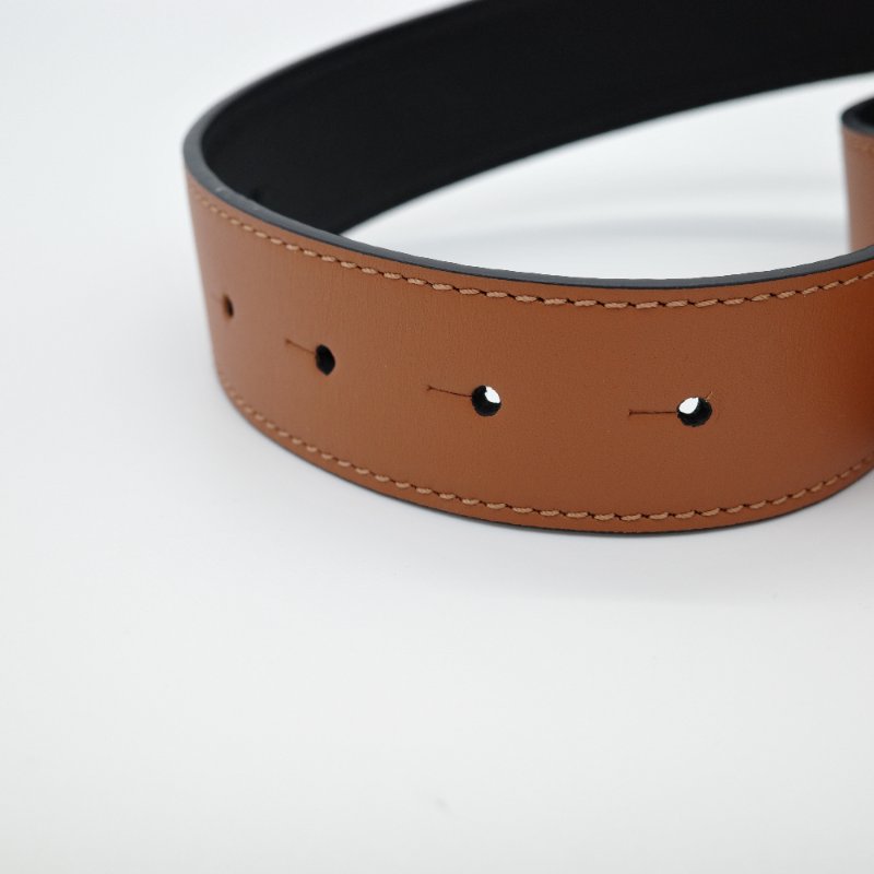 LOEWE羅意威平滑扣皮革 腰帶棕色寬約2.8cm-4