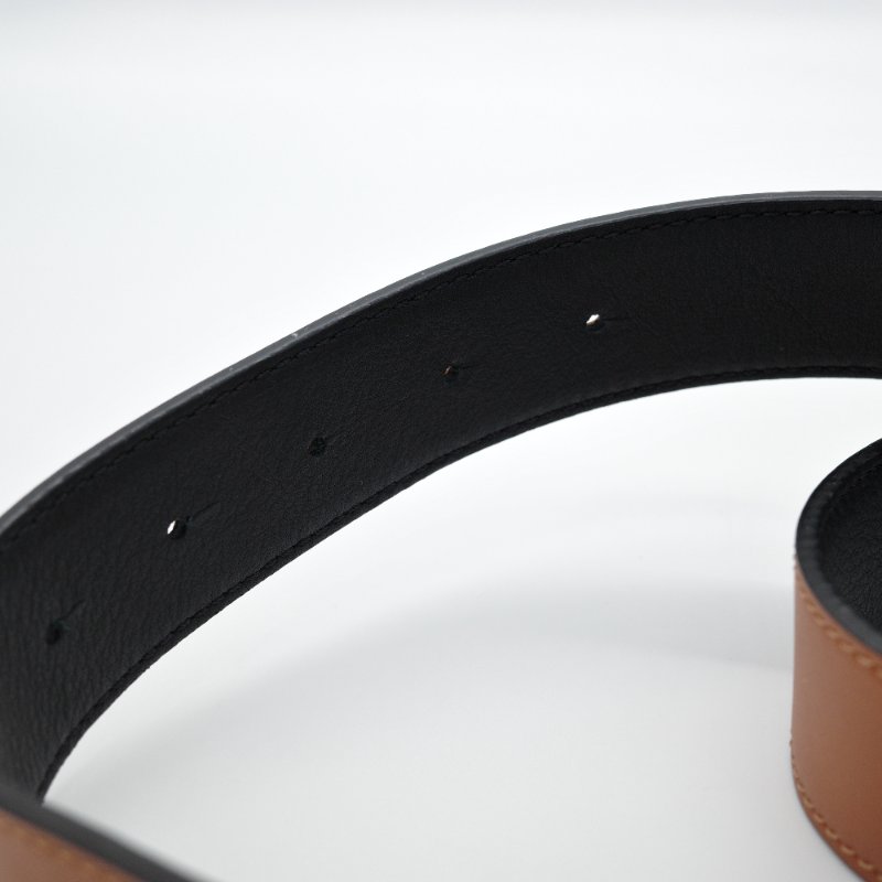 LOEWE羅意威平滑扣皮革 腰帶棕色寬約2.8cm-5