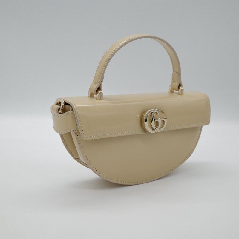 GUCCI 古馳 half moon 米色 亮面小牛皮 肩背包🤍🌙✨-4