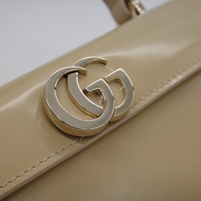 GUCCI 古馳 half moon 米色 亮面小牛皮 肩背包🤍🌙✨-7