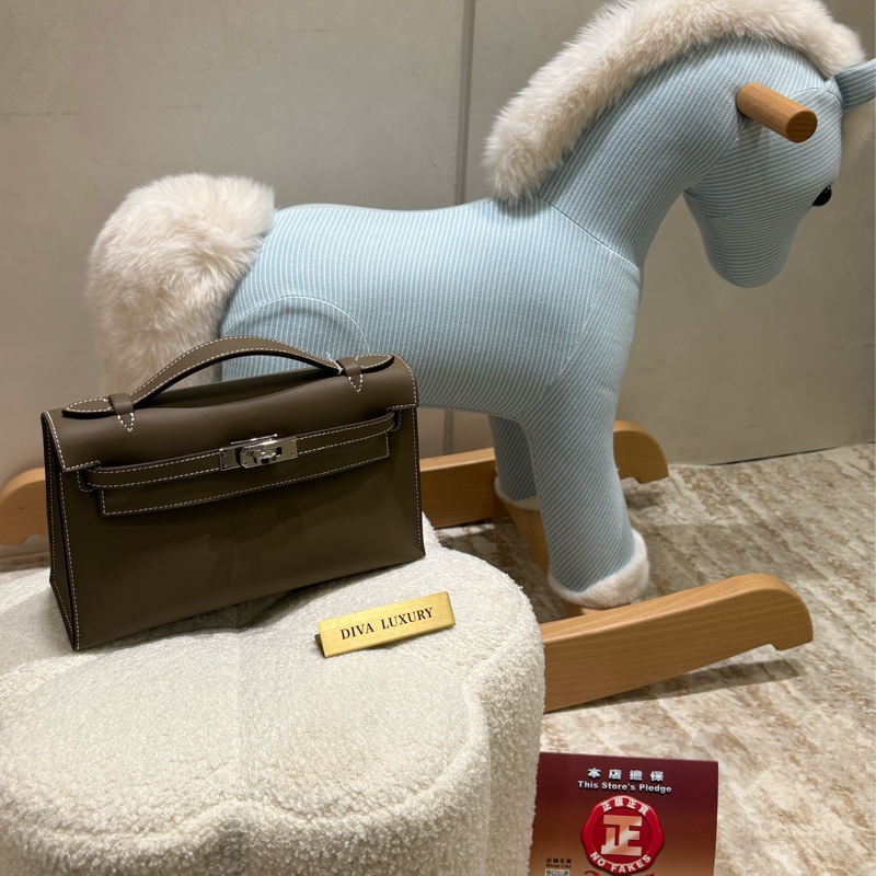 Hermes Mini  Kelly Pochette 大象灰 銀扣  全新現貨-0