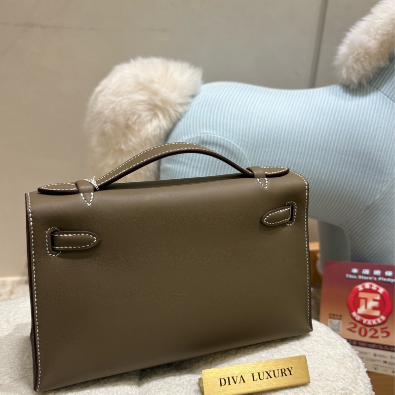 Hermes Mini  Kelly Pochette 大象灰 銀扣  全新現貨-2