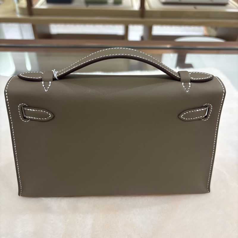 Hermes Mini  Kelly Pochette 大象灰 銀扣  全新現貨-7