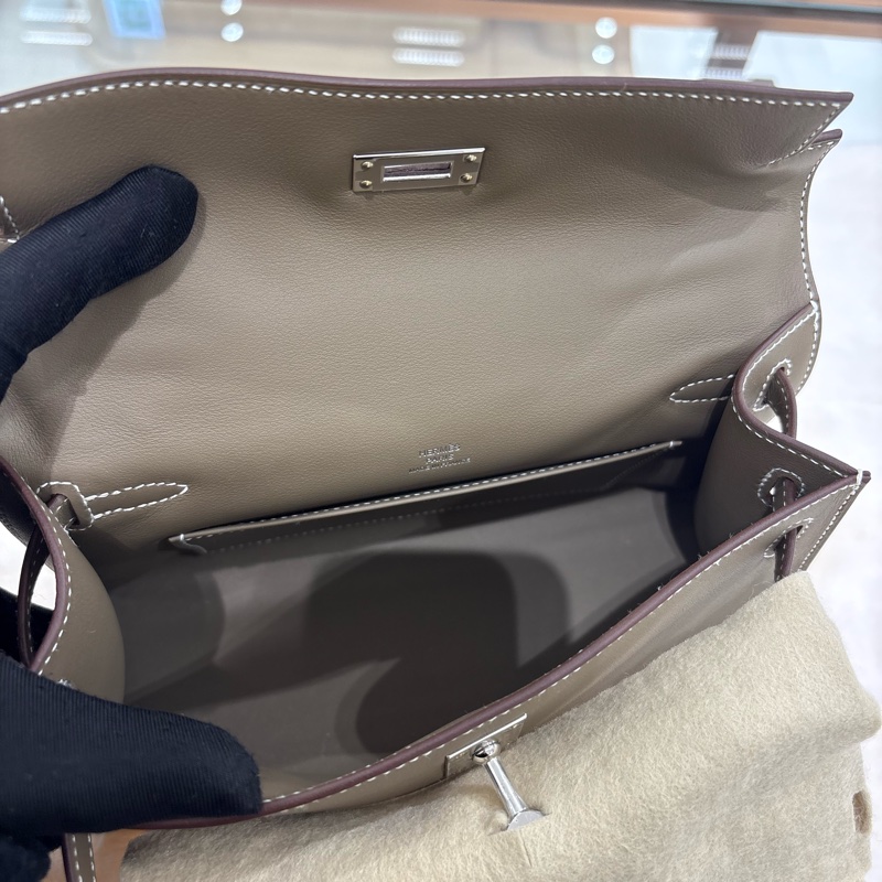 Hermes Mini  Kelly Pochette 大象灰 銀扣  全新現貨-10