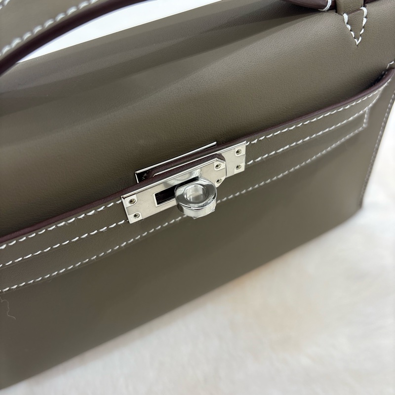Hermes Mini  Kelly Pochette 大象灰 銀扣  全新現貨-11