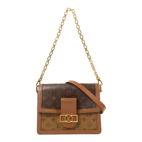 LOUIS VUITTON Monogram Reverse Dauphine MM金扣肩背袋