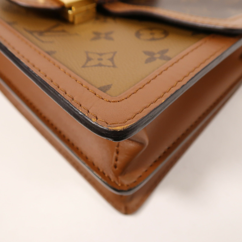 LOUIS VUITTON Monogram Reverse Dauphine MM金扣肩背袋-8