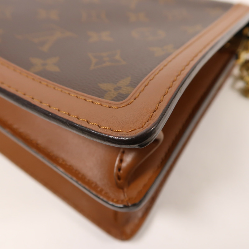 LOUIS VUITTON Monogram Reverse Dauphine MM金扣肩背袋-10