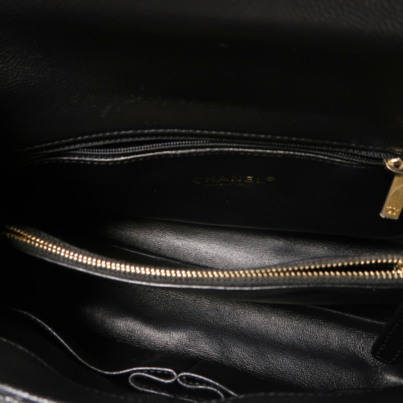 CHANEL 牛皮皮革/蜥蝪皮革Coco Handle Medium金扣手挽肩背兩用袋-5