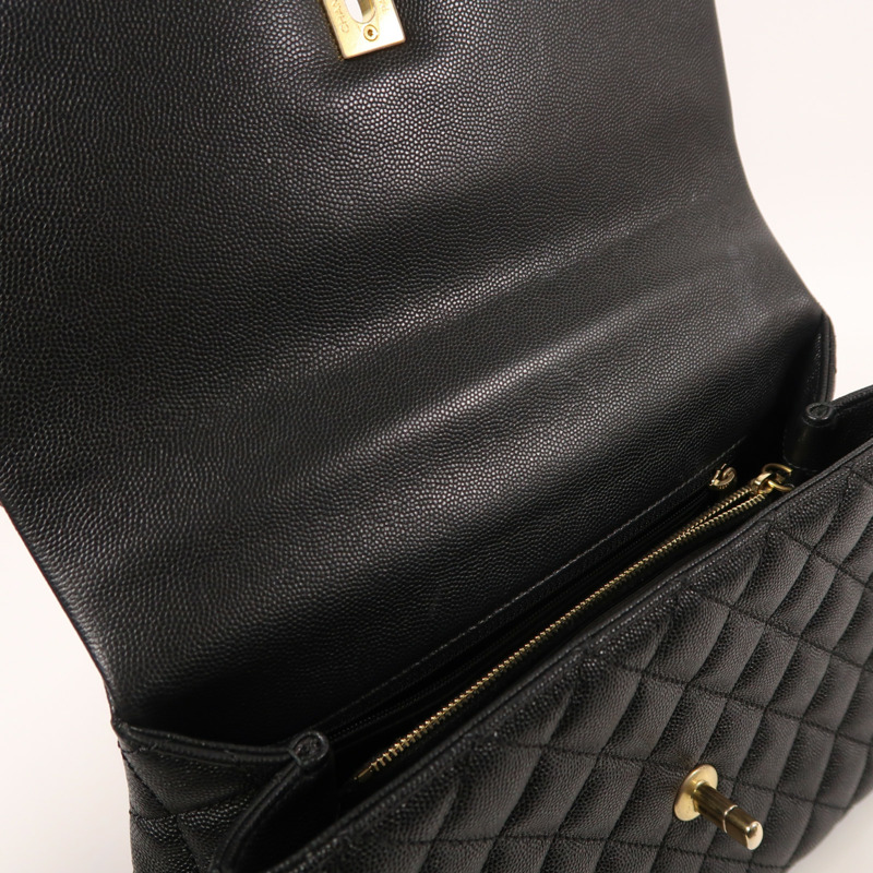 CHANEL 牛皮皮革/蜥蝪皮革Coco Handle Medium金扣手挽肩背兩用袋-20