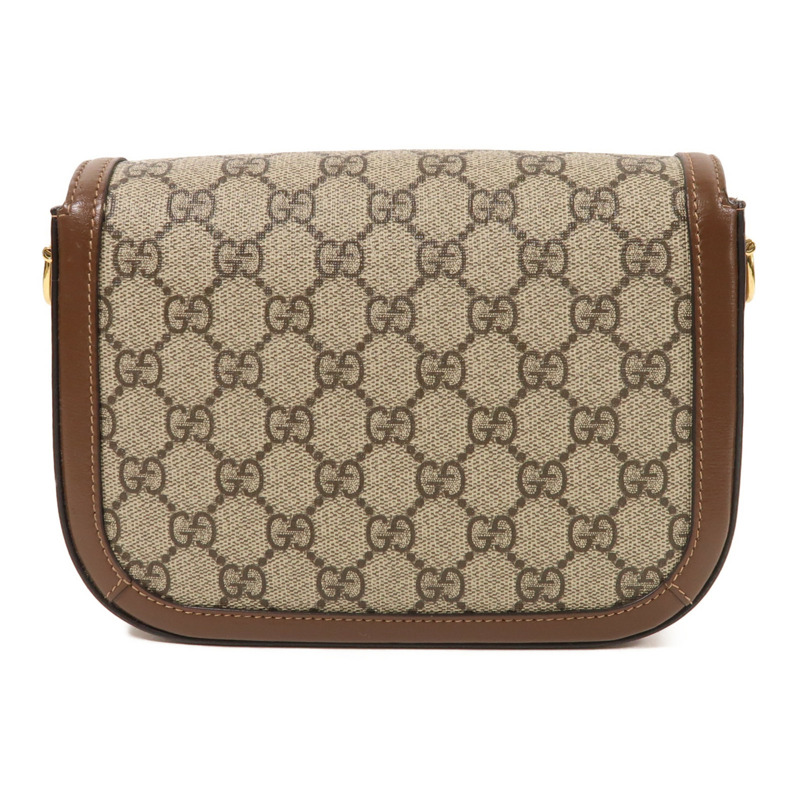 GUCCI 塗層帆布/牛皮皮革Horsebit 1955 Small金扣肩背袋-1