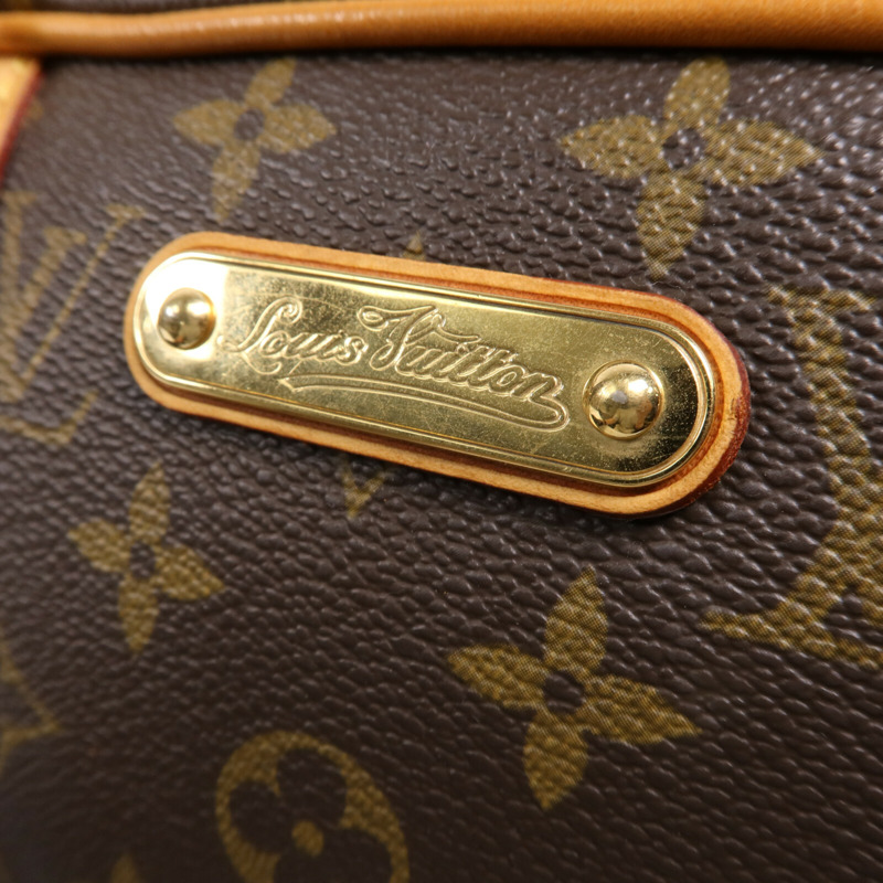 LOUIS VUITTON Monogram Montorgueil PM金扣肩背袋棕色-8