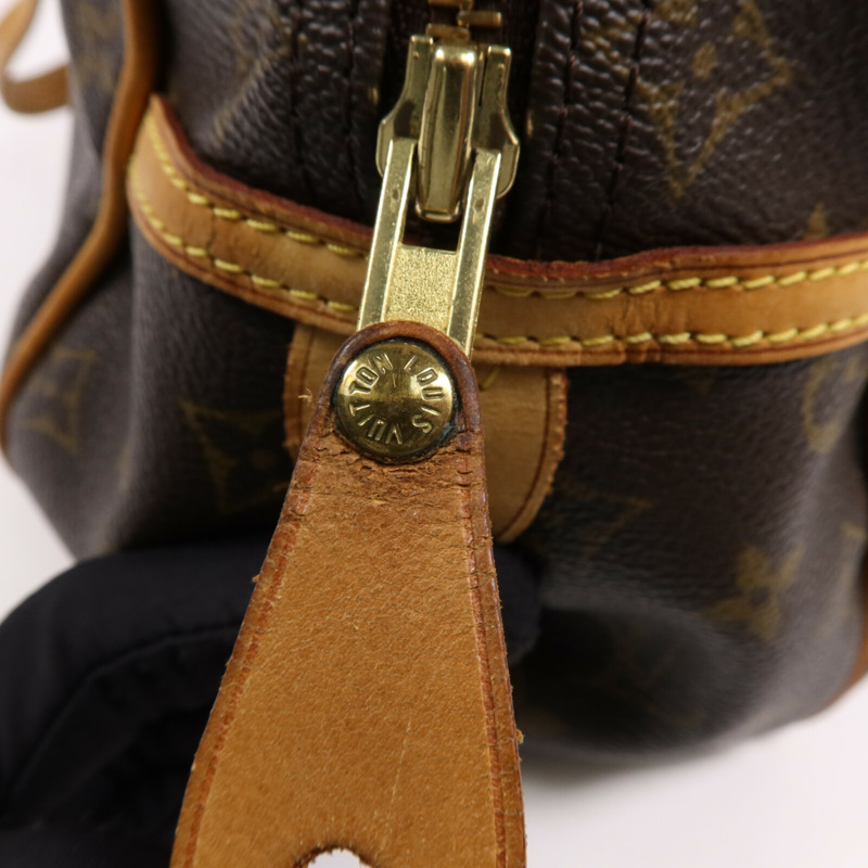 LOUIS VUITTON Monogram Montorgueil PM金扣肩背袋棕色-12