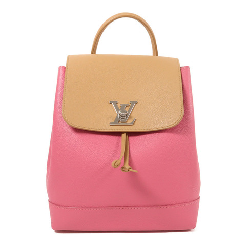LOUIS VUITTON 皮革Lockme Backpack銀扣背包