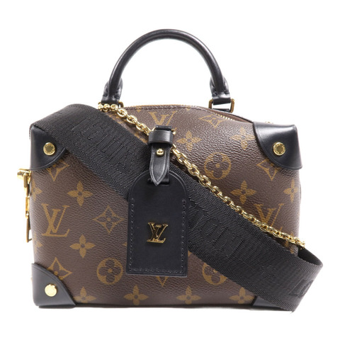 LOUIS VUITTON Monogram Petite Malle Souple金扣手挽肩背兩用袋