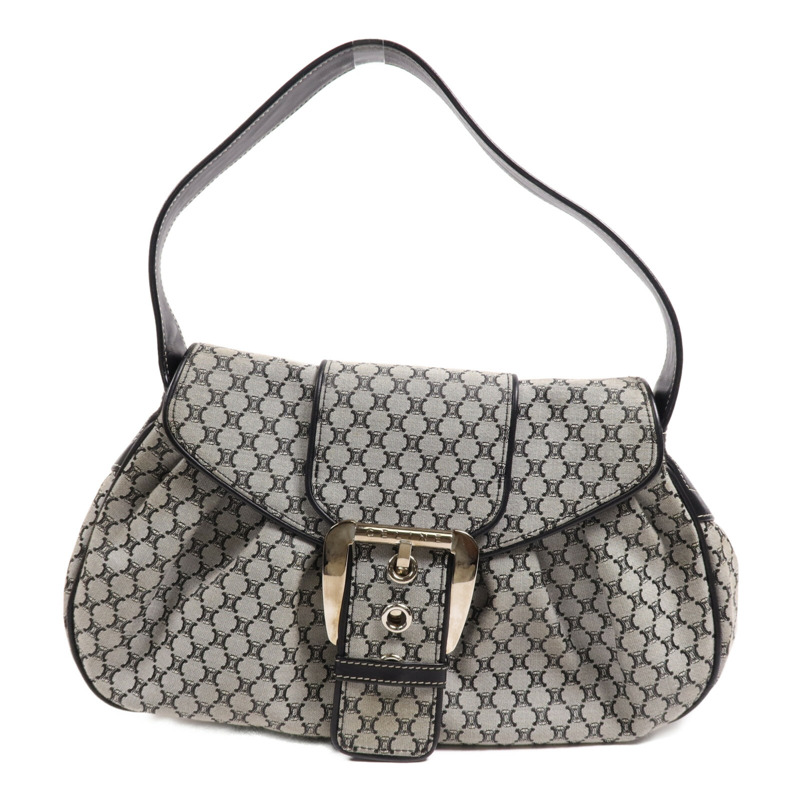 CELINE 帆布Shoulder Bag銀扣肩背袋-0