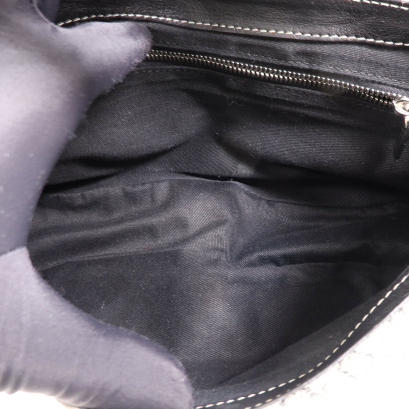 CELINE 帆布Shoulder Bag銀扣肩背袋-4