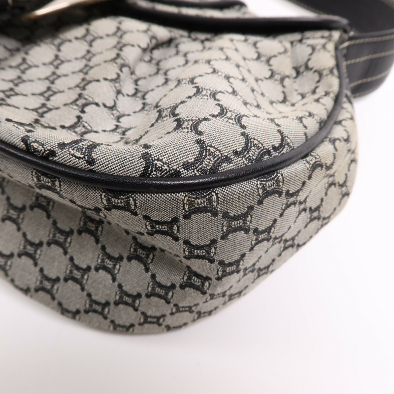CELINE 帆布Shoulder Bag銀扣肩背袋-8