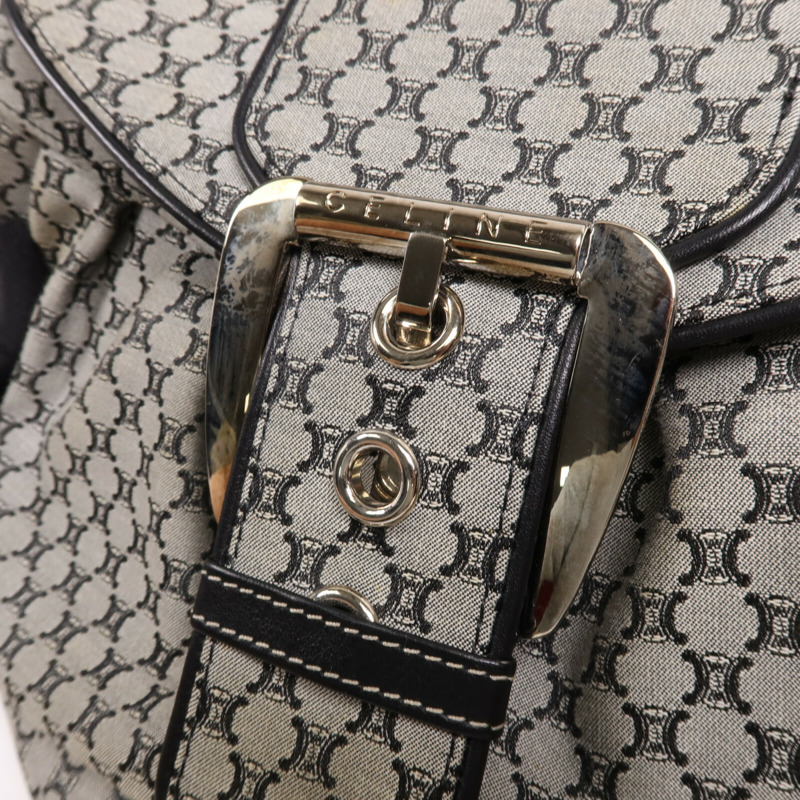 CELINE 帆布Shoulder Bag銀扣肩背袋-12