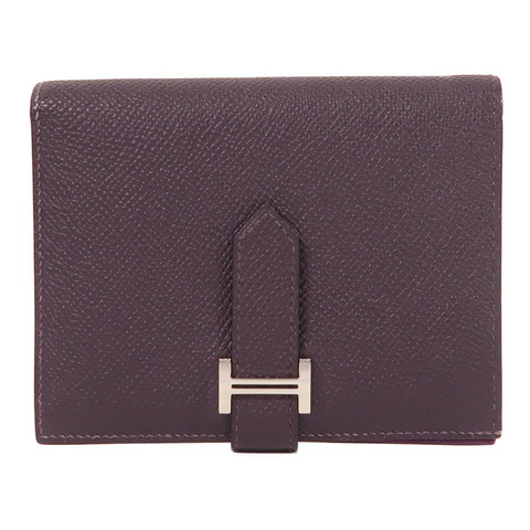 HERMES Epsom皮革Bearn Compact Wallet銀扣錢包