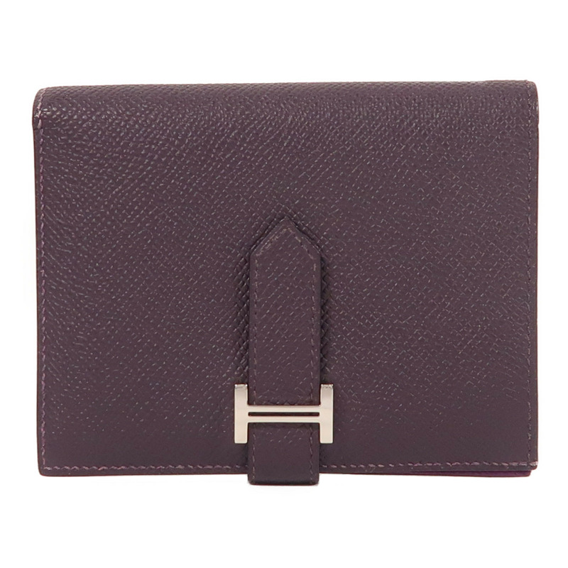 HERMES Epsom皮革Bearn Compact Wallet銀扣錢包-0