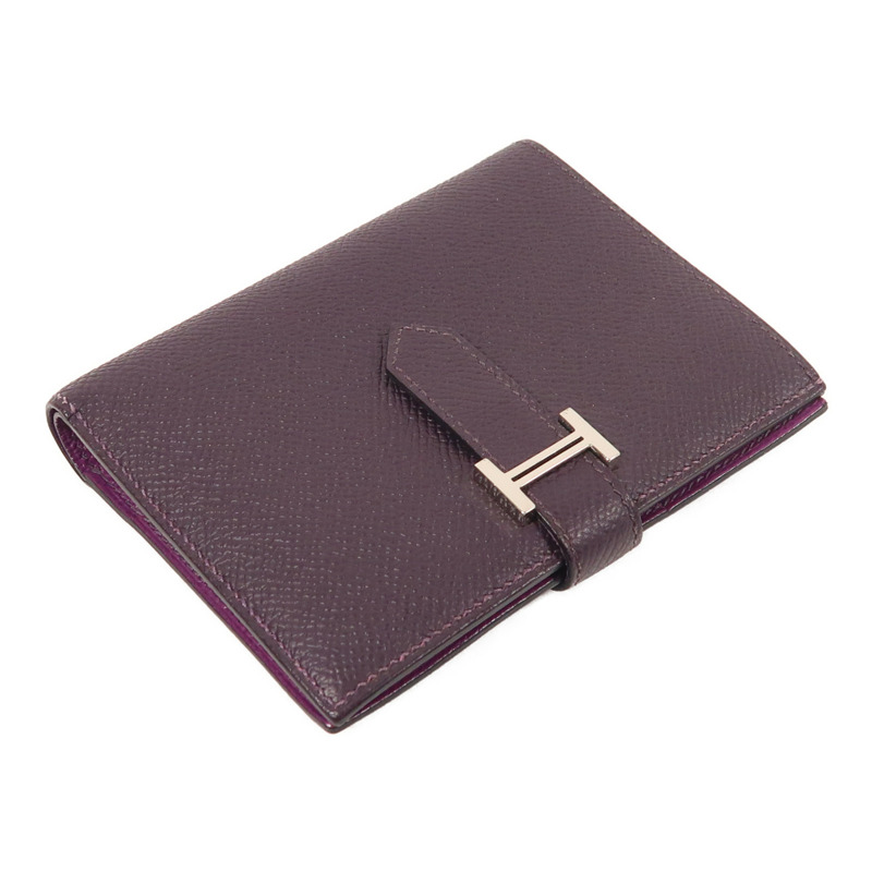 HERMES Epsom皮革Bearn Compact Wallet銀扣錢包-2